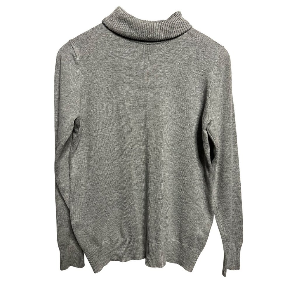 Joseph A. Men's Size M Grey Turtleneck Sweater Stretch Ribbed SOFT Comfortable
